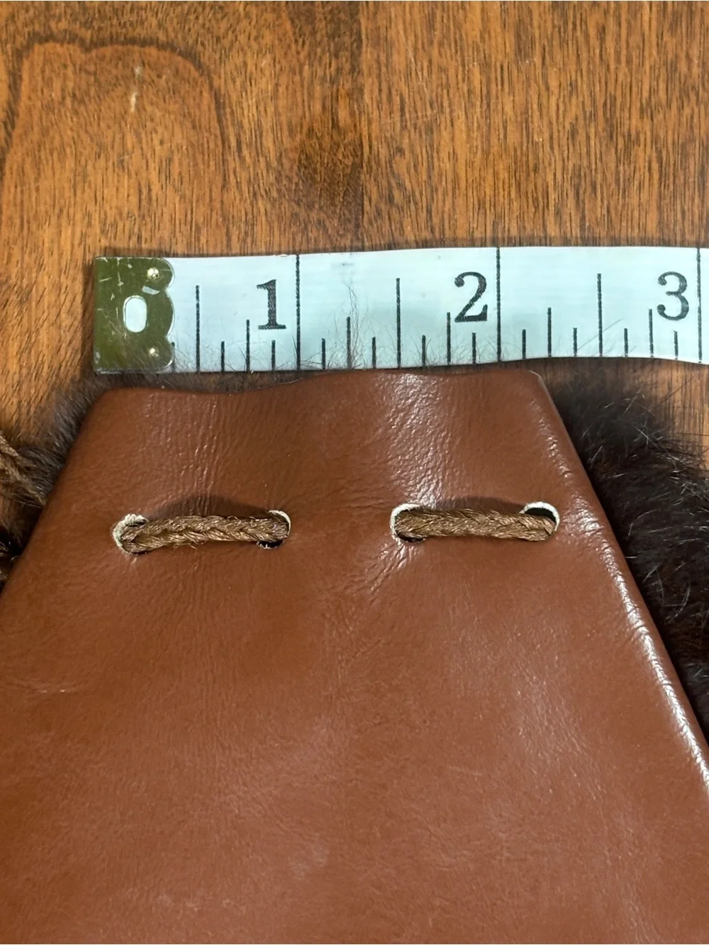 VINTAGE GENUINE FUR & LEATHER DRAWSTRING SPORRAN POUCH